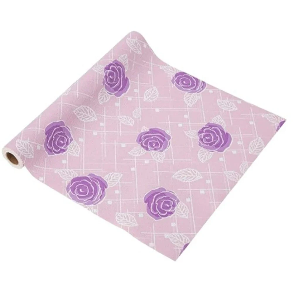 12X120 Inch Shelf Liner for Kitchen Cabinets, PVC Drawer Liner Non-Slip Floral